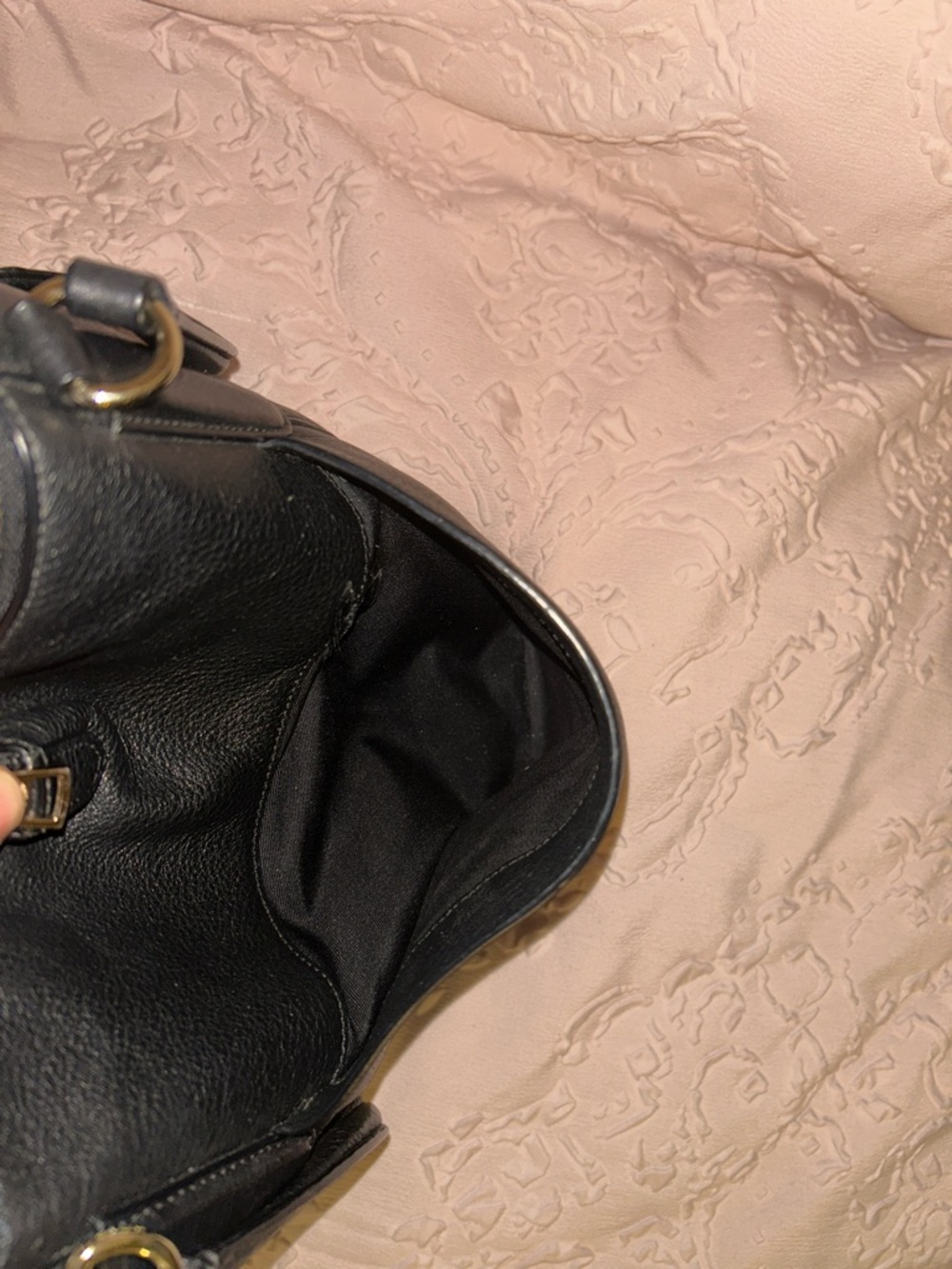 Coach Black Leather Tote with Gold Hardware - Picture 10 of 12